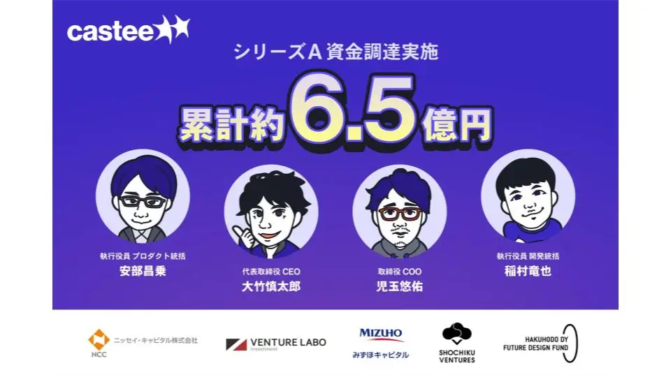 Castee、シリーズAで4億円超を調達　登録クリエイターの総フォロワー数3億人突破、2025年にアジア展開を開始の画像