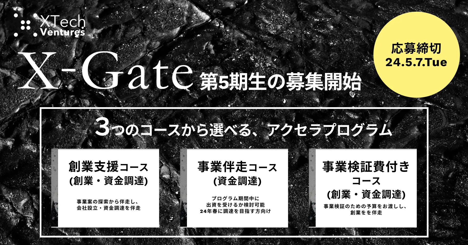 東京駅徒歩1分オフィスが5ヶ月間無料利用可！XTech Venturesアクセラプログラム『X-Gate』第５期生の募集開始。豪華外部ゲスト講座も開催の画像